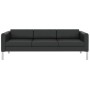 Модерн (черная экокожа) Диван трехместный
