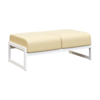 Module MD.B2 (Бежевая экокожа, белый каркас) Банкетка двухместная