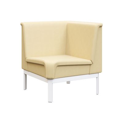 Module MD.U1 (Бежевая экокожа, белый каркас) Диван угловой