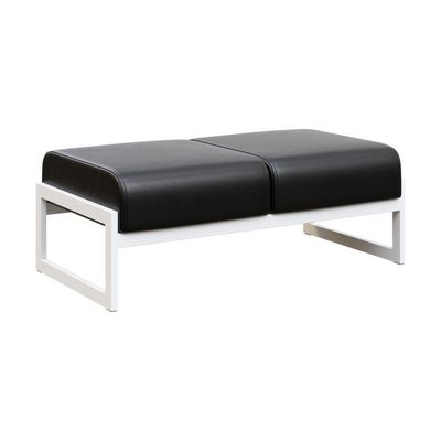 Module MD.B2 (Черная экокожа, белый каркас) Банкетка двухместная