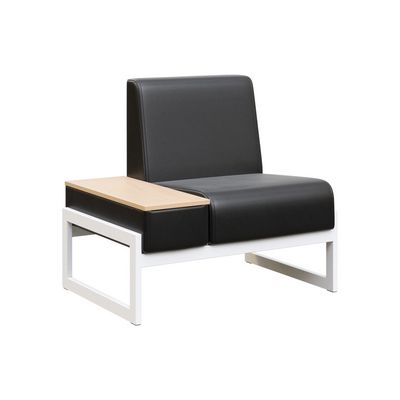 Module MD.D1-ST1 (Черная экокожа, белый каркас) Диван одноместный со столиком универсальный