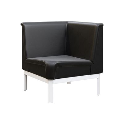 Module MD.U1 (Черная экокожа, белый каркас) Диван угловой