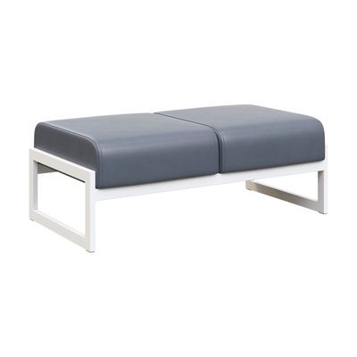 Module MD.B2 (Серая экокожа, белый каркас) Банкетка двухместная