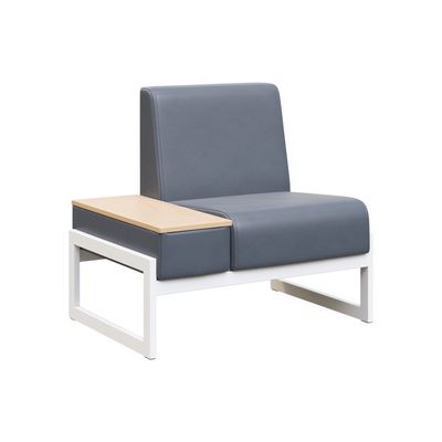 Module MD.D1-ST1 (Серая экокожа, белый каркас) Диван одноместный со столиком универсальный