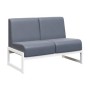 Module MD.D2 (Серая экокожа, белый каркас) Диван двухместный