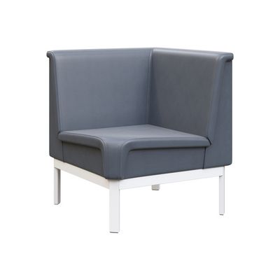 Module MD.U1 (Серая экокожа, белый каркас) Диван угловой