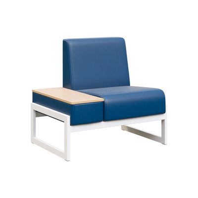 Module MD.D1-ST1 (Синяя экокожа, белый каркас) Диван одноместный со столиком универсальный