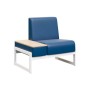 Module MD.D1-ST1 (Синяя экокожа, белый каркас) Диван одноместный со столиком универсальный
