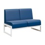 Module MD.D2 (Синяя экокожа, белый каркас) Диван двухместный