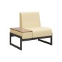 Module MD.D1-ST1 (Бежевая экокожа, черный каркас) Диван одноместный со столиком универсальный