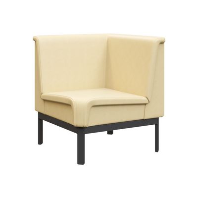 Module MD.U1 (Бежевая экокожа, черный каркас) Диван угловой