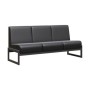 Module MD.D3 (Черная экокожа, черный каркас) Диван трехместный