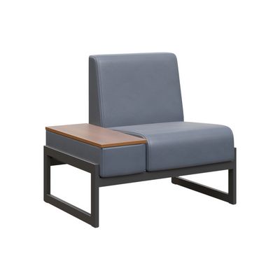 Module MD.D1-ST1 (Серая экокожа, черный каркас) Диван одноместный со столиком универсальный