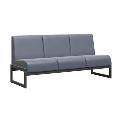 Module MD.D3 (Серая экокожа, черный каркас) Диван трехместный