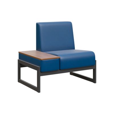 Модуль MD.D1-ST1 (Синяя экокожа, черный каркас) Диван одноместный со столиком универсальный