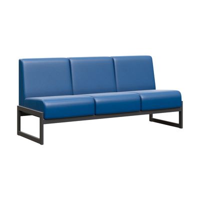 Module MD.D3 (Синяя экокожа, черный каркас) Диван трехместный