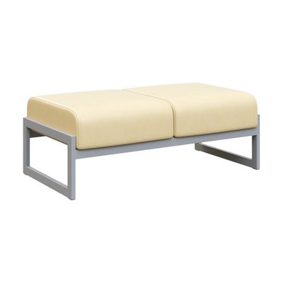 Module MD.B2 (Бежевая экокожа, серый каркас) Банкетка двухместная