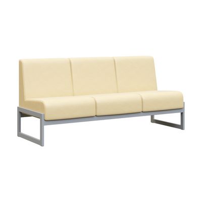 Module MD.D3 (Бежевая экокожа, серый каркас) Диван трехместный