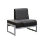 Module MD.D1-ST1 (Черная экокожа, серый каркас) Диван одноместный со столиком универсальный