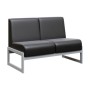 Module MD.D2 (Черная экокожа, серый каркас) Диван двухместный