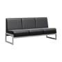 Module MD.D3 (Черная экокожа, серый каркас) Диван трехместный