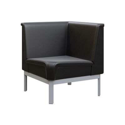 Module MD.U1 (Черная экокожа, серый каркас) Диван угловой