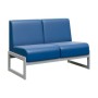 Module MD.D2 (Синяя экокожа, серый каркас) Диван двухместный
