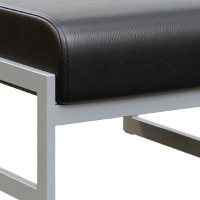 Модуль MD.D1-ST1 (Черная экокожа, серый каркас) Диван одноместный со столиком универсальный