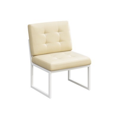 Next NLT.D-1 (Бежевая экокожа/Белый каркас) Диван одноместный