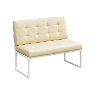 Next NLT.D-2 (Бежевая экокожа/Белый каркас) Диван двухместный