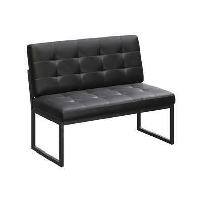 Next NLT.D-2 (Черная экокожа/Антрацит каркас) Диван двухместный