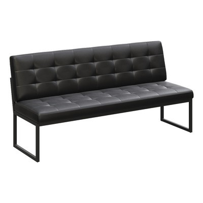 Next NLT.D-3 (Черная экокожа/Антрацит каркас) Диван трехместный