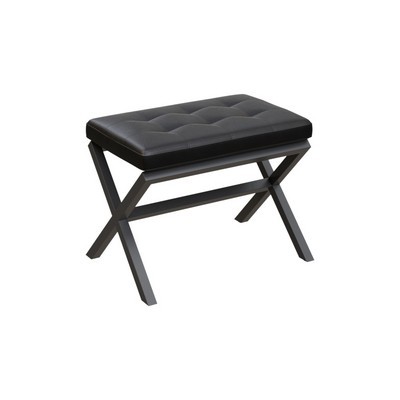 Next NLT.L-1 (Черная экокожа/Антрацит каркас) Банкетка одноместная