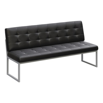 Next NLT.D-3 (Черная экокожа/Серый каркас) Диван трехместный