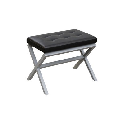 Некст NLT.L-1 (Черная экокожа/Серый каркас) Банкетка одноместная