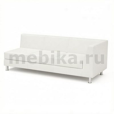 Омега-люкс 3Пр Модуль 3-хмест. с прав. подлок-ком в белой экокоже