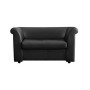 Парламент 2 (Черная экокожа) Диван двухместный