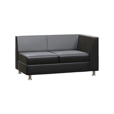 Prime PR.SP-2(L) (Черная экокожа) Секция с подлокотником двухместная левая