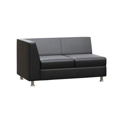 Prime PR.SP-2(R) (Черная экокожа) Секция с подлокотником двухместная правая