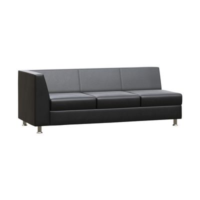 Prime PR.SP-3(R) (Черная экокожа) Секция с подлокотником трехместная правая