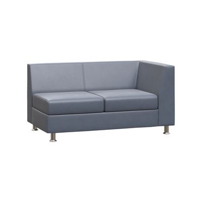 Prime PR.SP-2(L) (Серая экокожа) Секция с подлокотником двухместная левая