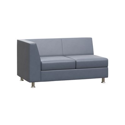 Prime PR.SP-2(R) (Серая экокожа) Секция с подлокотником двухместная правая