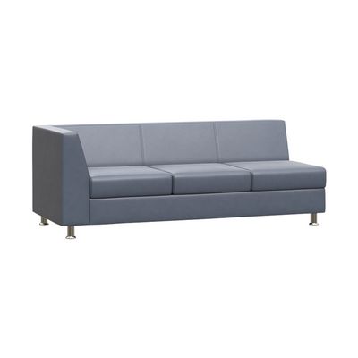 Prime PR.SP-3(R) (Серая экокожа) Секция с подлокотником трехместная правая