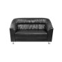 Райт (черная экокожа) Диван двухместный