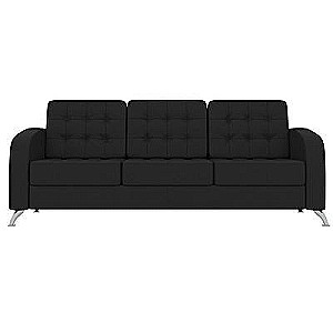 Рольф (черная экокожа) Диван трехместный