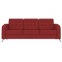 Рольф (красная экокожа) Диван трехместный