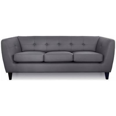 Roman 3 (Черная экокожа) Диван трехместный