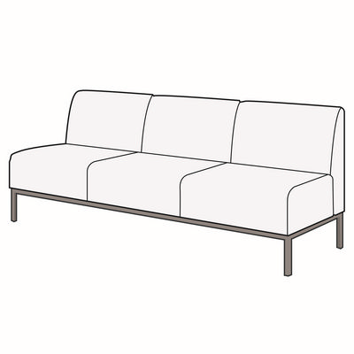 Сигма лайт Д3 (Оранжевая экокожа) Диван 3-х местный