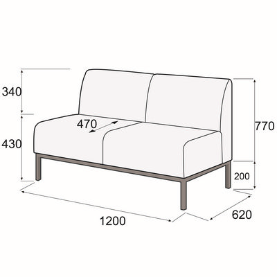 Сигма лайт Д2 (Синяя экокожа) Диван 2-х местный