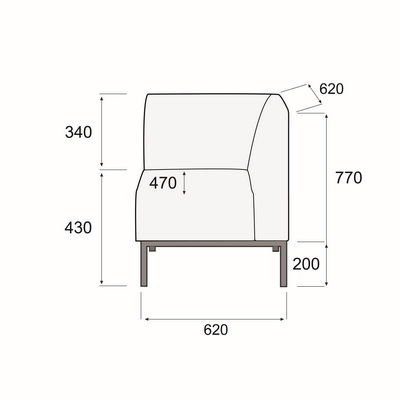 Сигма лайт У90 (Красная экокожа) Модуль угловой